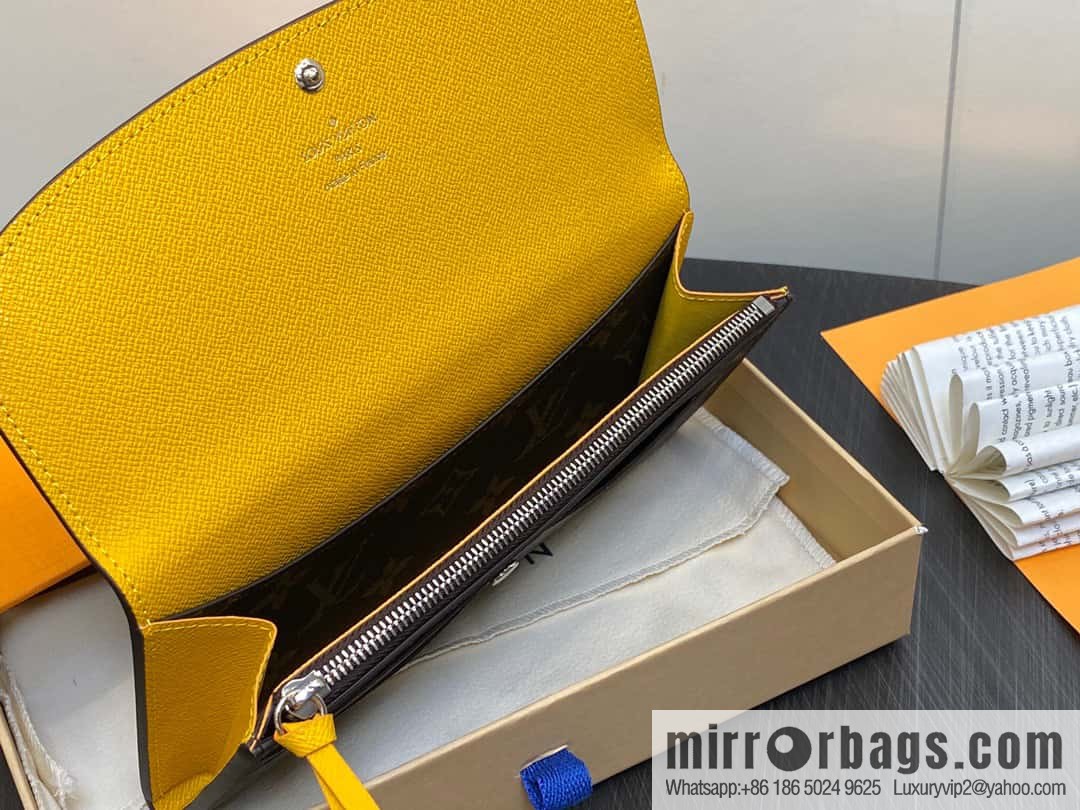[Premium‑quality] M82919 monogram yellow, flip wallet series Emilie wallet m82919 m82920