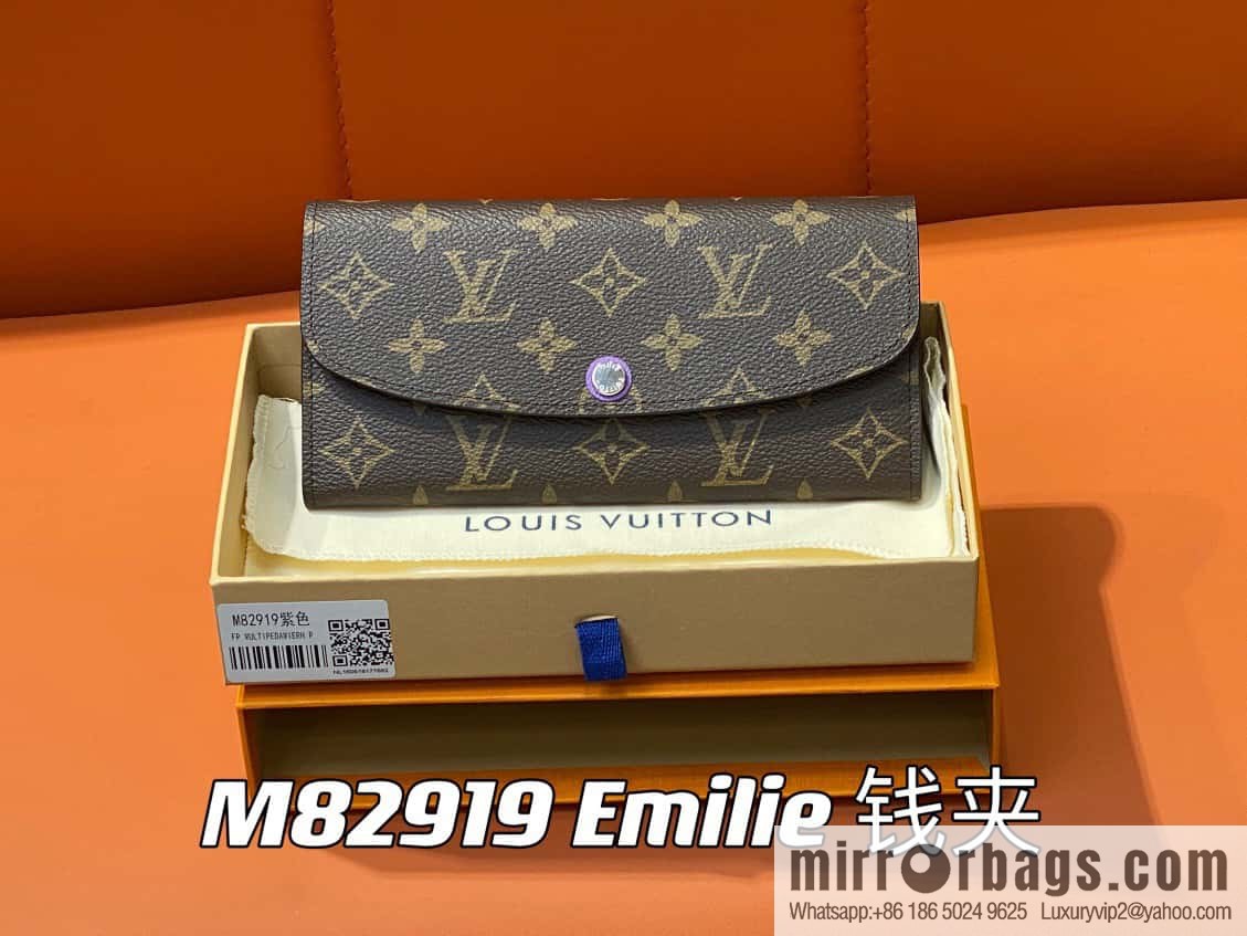 [Premium‑quality] M82919 monogram purple, flip wallet series Emilie wallet m82919 m82920