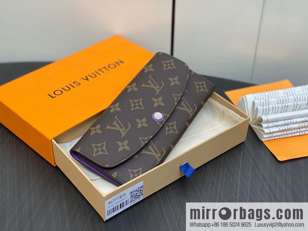 [Premium‑quality] M82919 monogram purple, flip wallet series Emilie wallet m82919 m82920