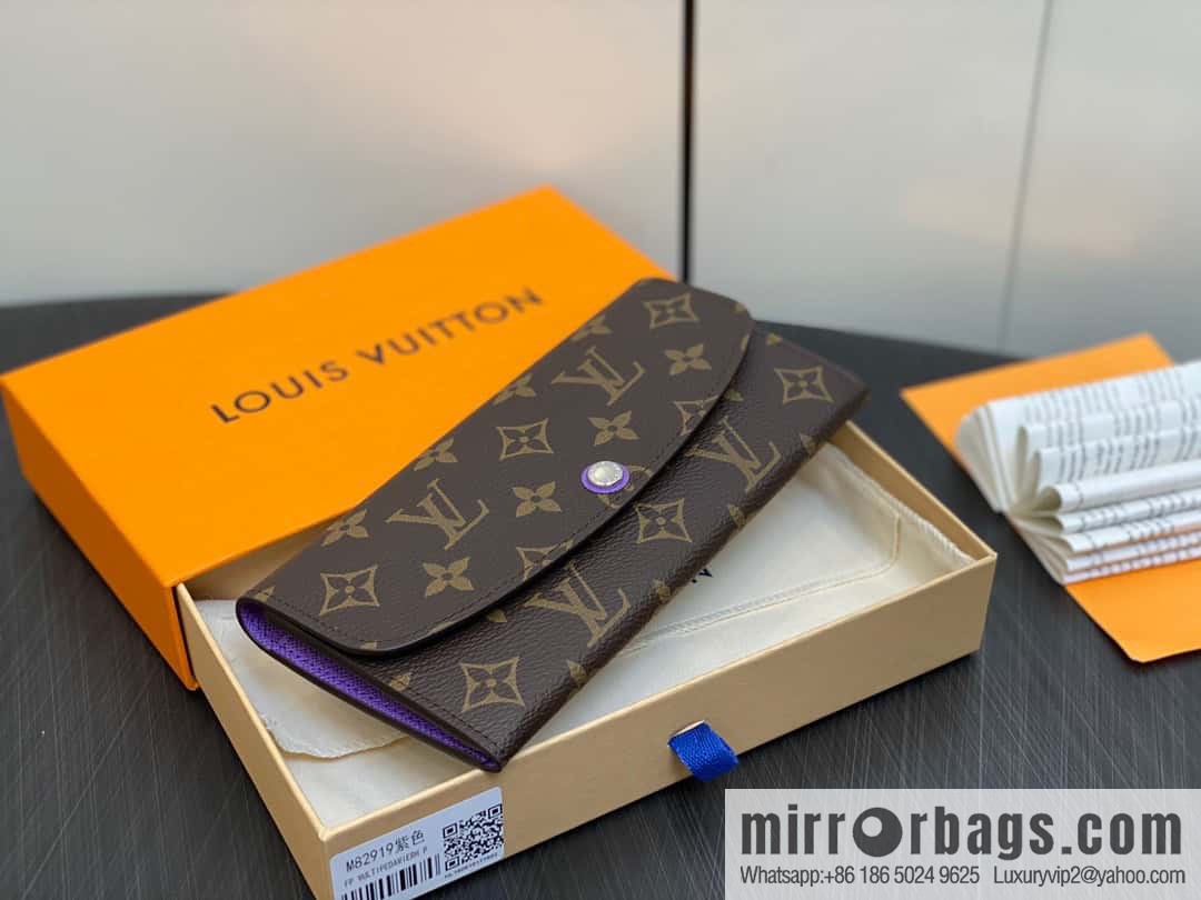 [Premium‑quality] M82919 monogram purple, flip wallet series Emilie wallet m82919 m82920