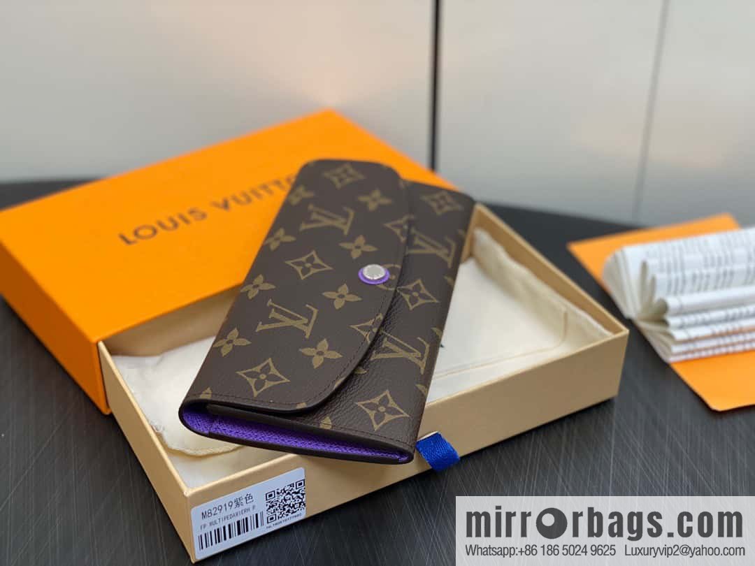[Premium‑quality] M82919 monogram purple, flip wallet series Emilie wallet m82919 m82920