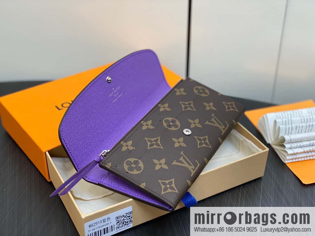[Premium‑quality] M82919 monogram purple, flip wallet series Emilie wallet m82919 m82920