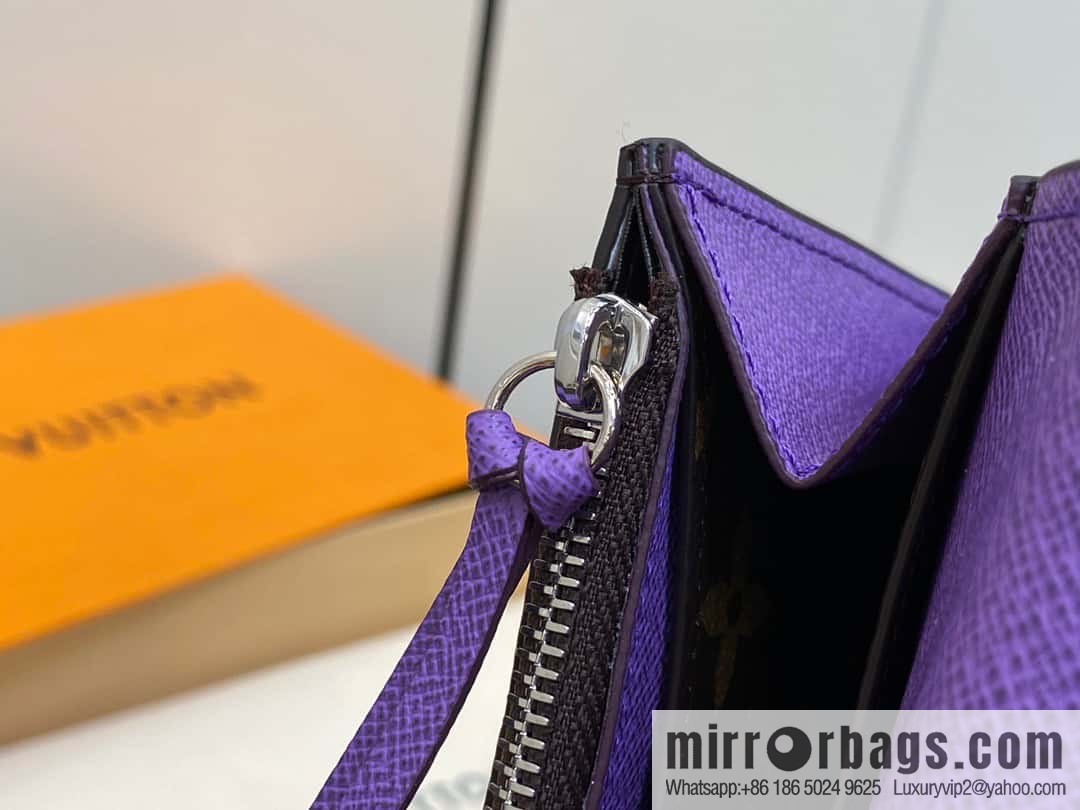 [Premium‑quality] M82919 monogram purple, flip wallet series Emilie wallet m82919 m82920