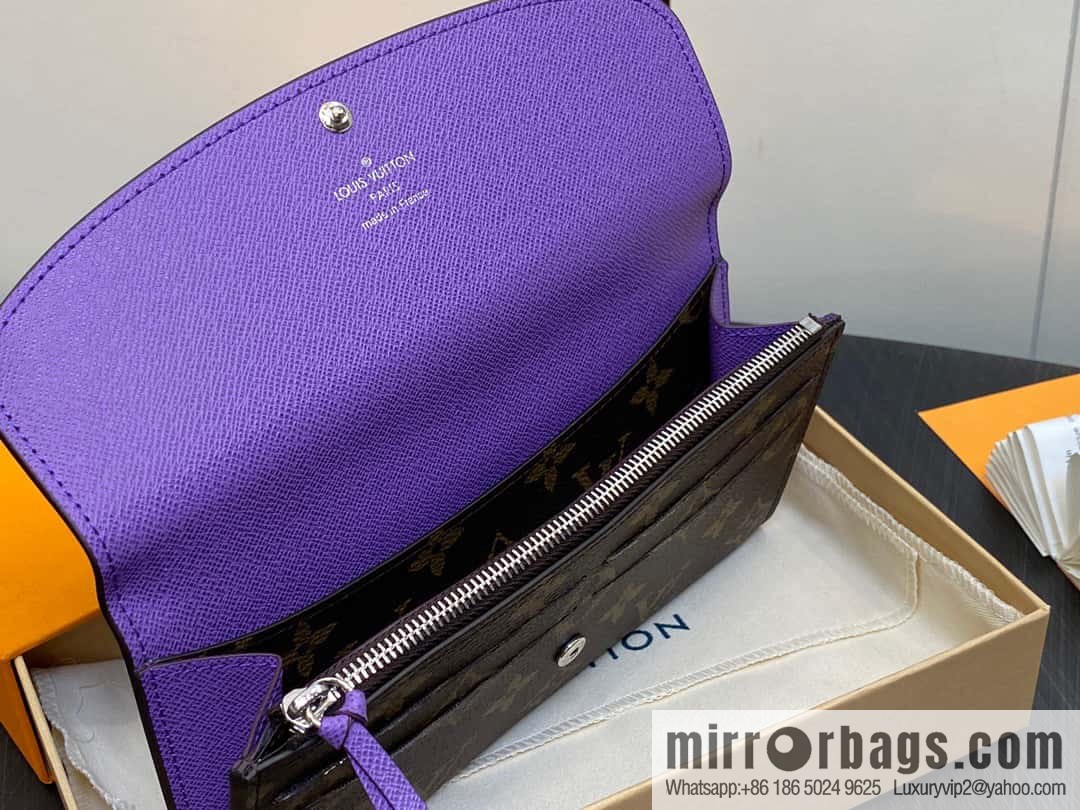 [Premium‑quality] M82919 monogram purple, flip wallet series Emilie wallet m82919 m82920