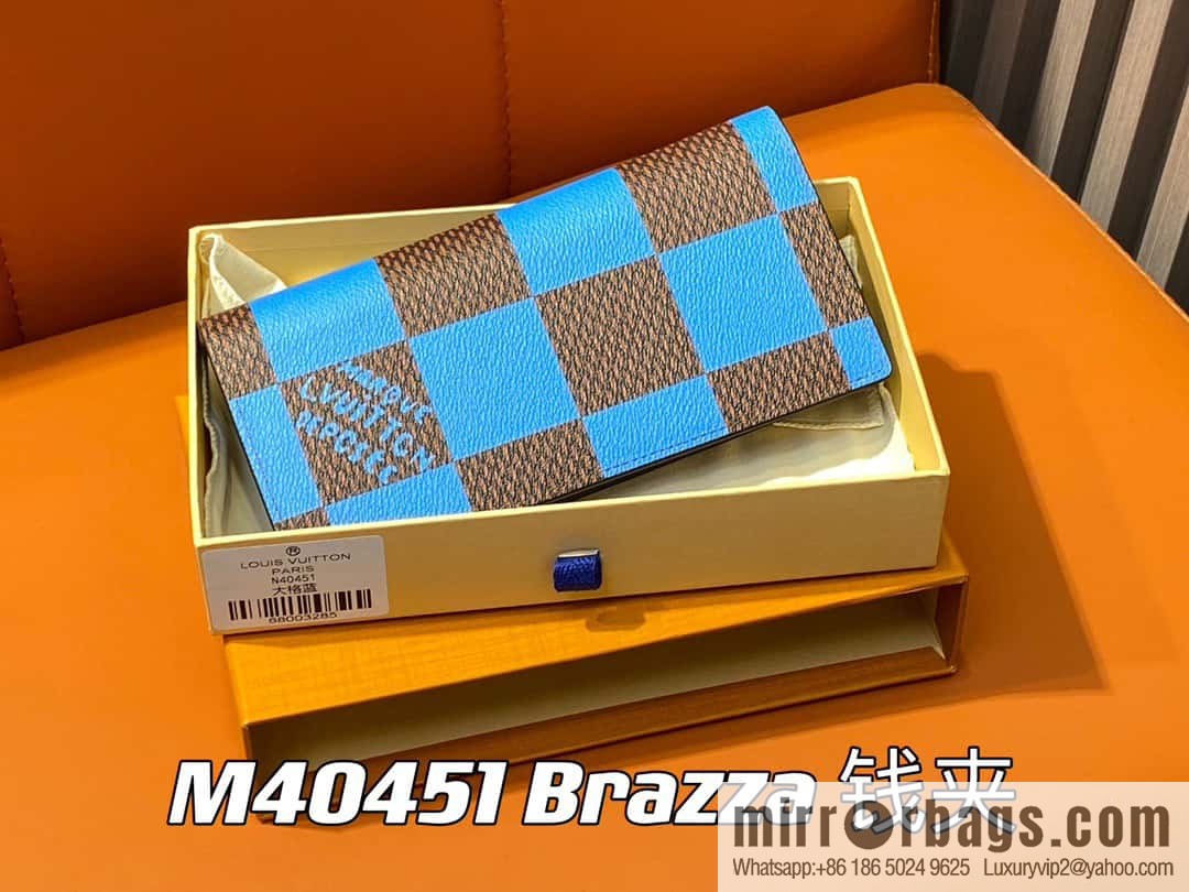 [Boutique‑grade] M40451 blue large plaid suit wallet series Brazza wallet