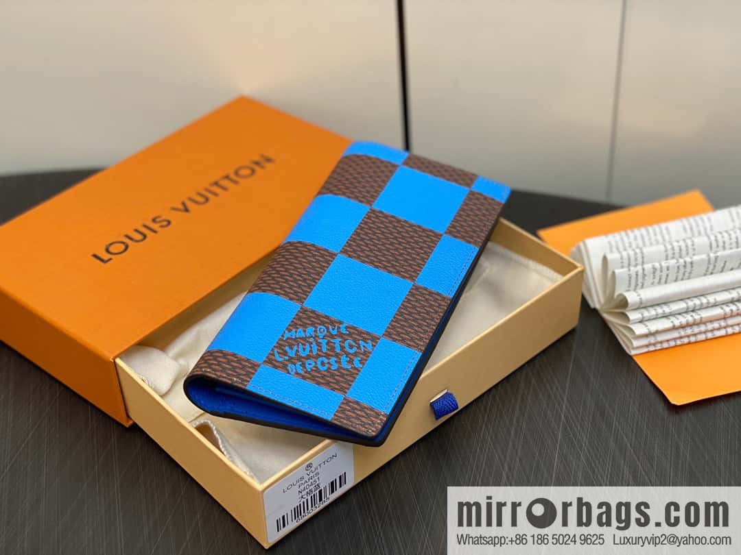 [Boutique‑grade] M40451 blue large plaid suit wallet series Brazza wallet