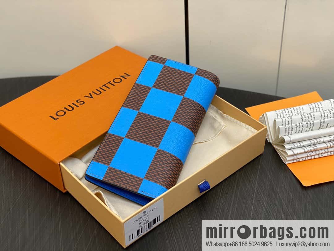 [Boutique‑grade] M40451 blue large plaid suit wallet series Brazza wallet