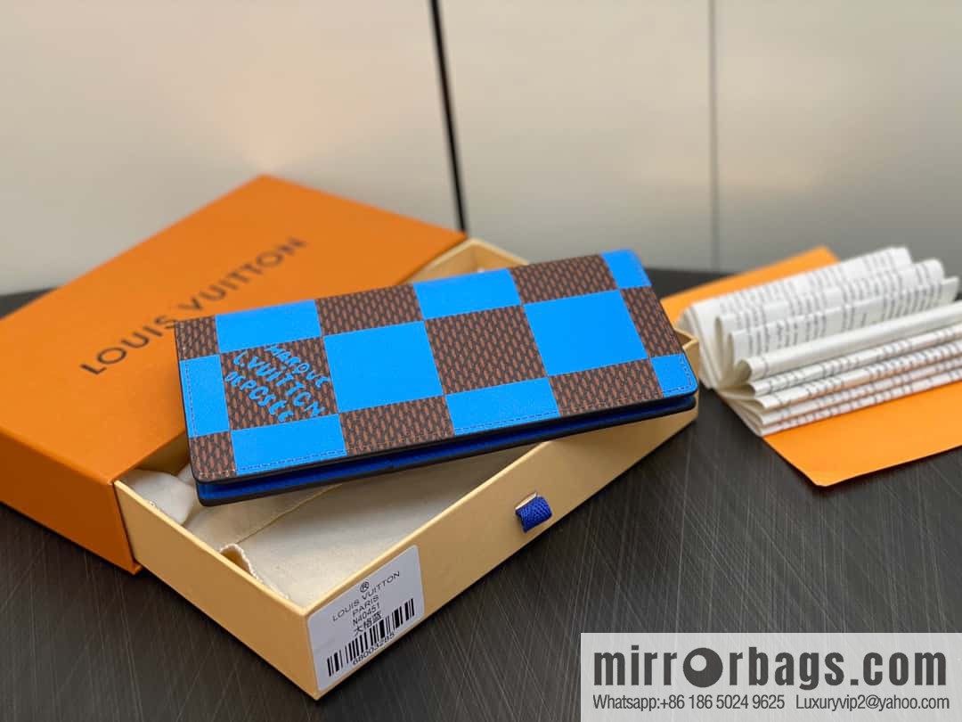 [Boutique‑grade] M40451 blue large plaid suit wallet series Brazza wallet