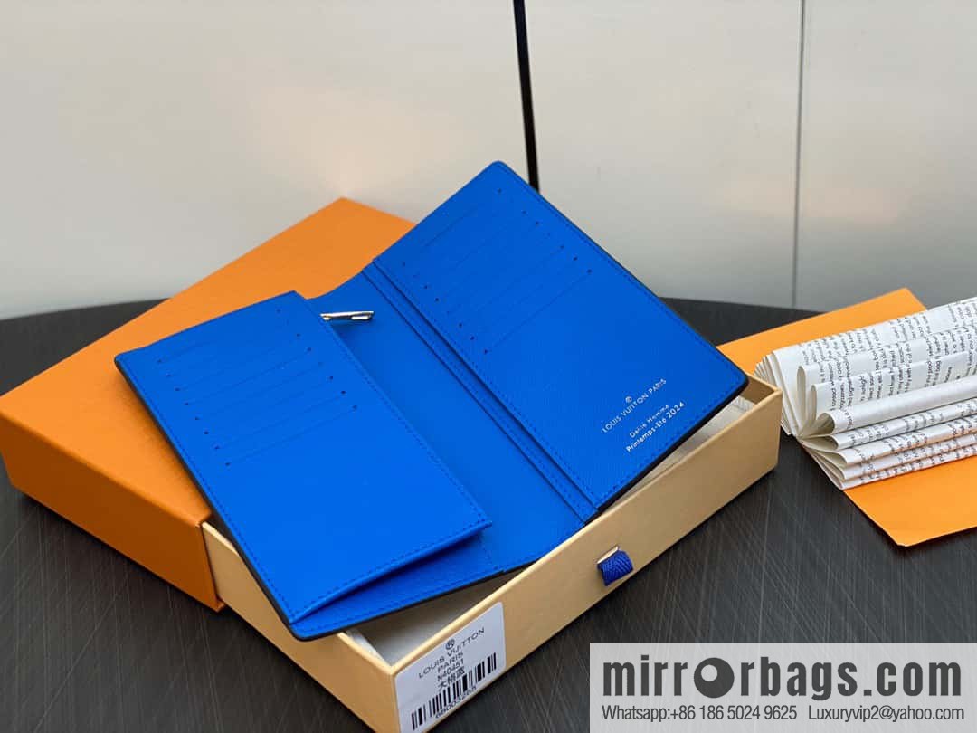 [Boutique‑grade] M40451 blue large plaid suit wallet series Brazza wallet