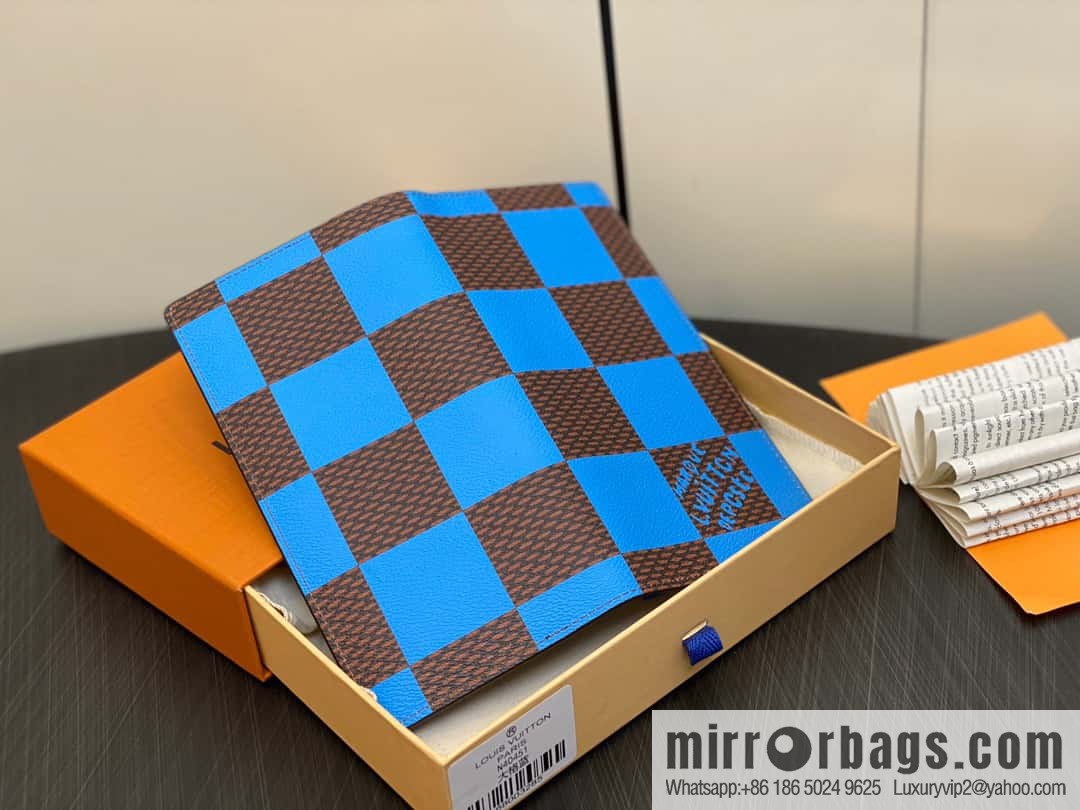 [Boutique‑grade] M40451 blue large plaid suit wallet series Brazza wallet
