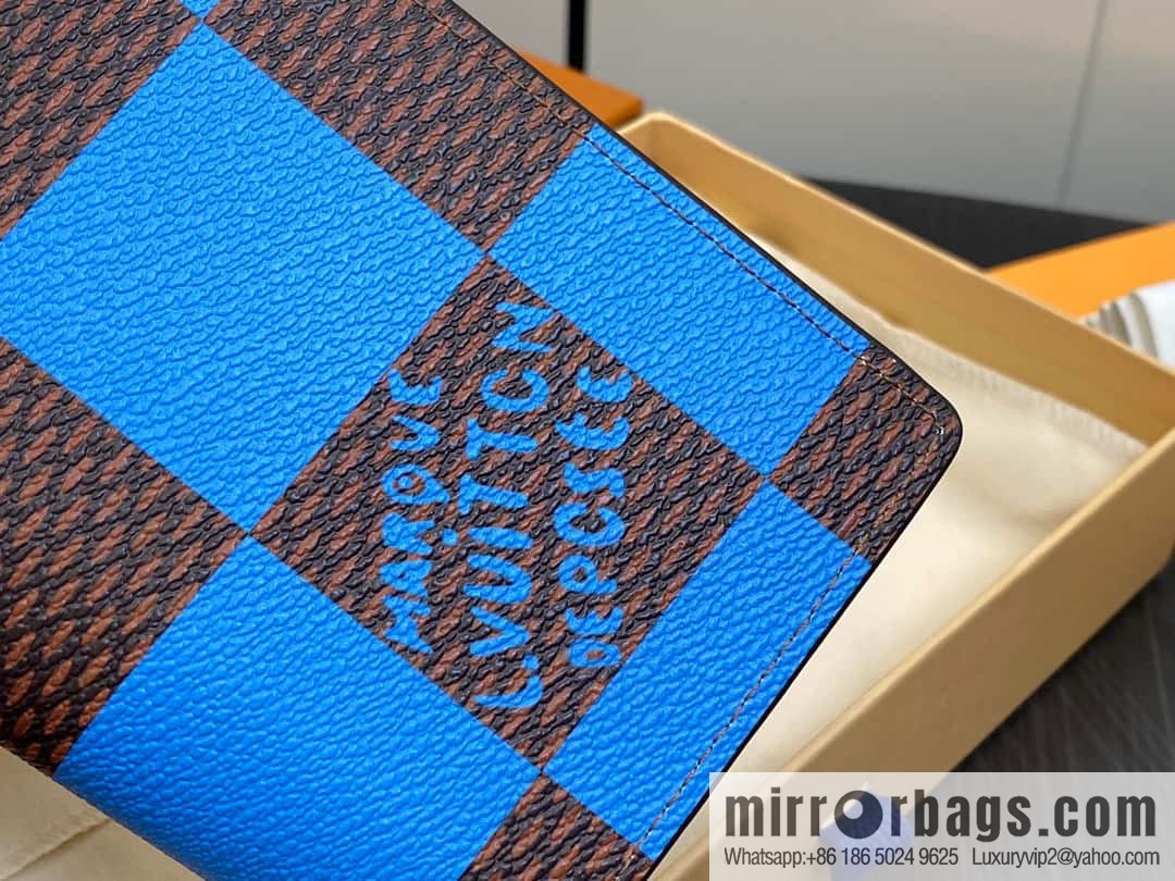 [Boutique‑grade] M40451 blue large plaid suit wallet series Brazza wallet
