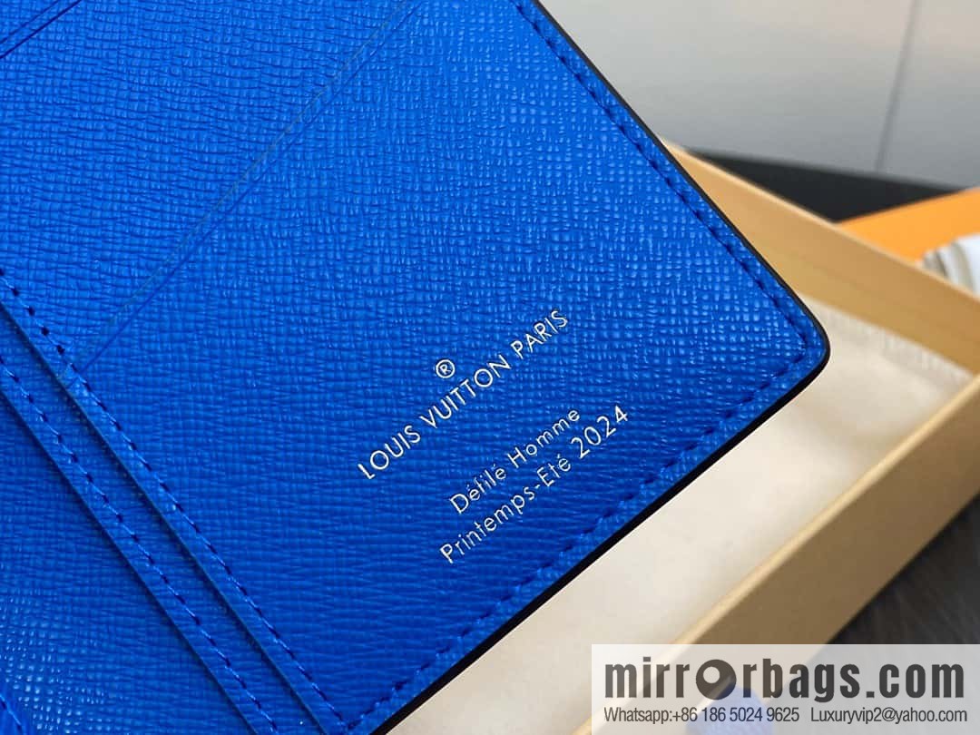 [Boutique‑grade] M40451 blue large plaid suit wallet series Brazza wallet
