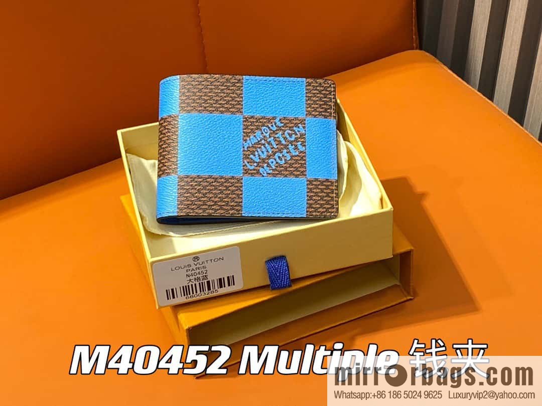 [Premium‑quality] M40452 blue large plaid suit wallet series Multiple wallets