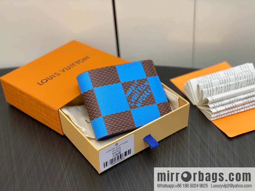 [Premium‑quality] M40452 blue large plaid suit wallet series Multiple wallets