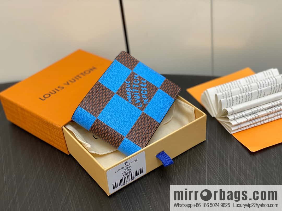 [Premium‑quality] M40452 blue large plaid suit wallet series Multiple wallets