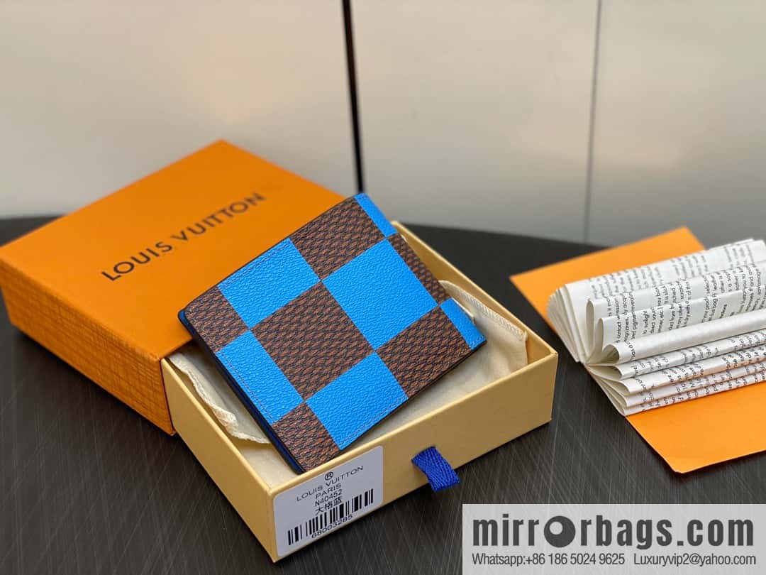 [Premium‑quality] M40452 blue large plaid suit wallet series Multiple wallets