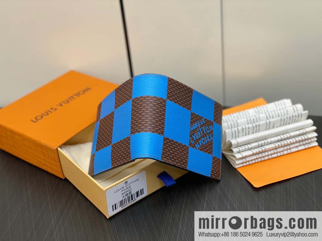 [Premium‑quality] M40452 blue large plaid suit wallet series Multiple wallets