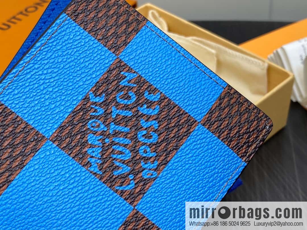 [Premium‑quality] M40452 blue large plaid suit wallet series Multiple wallets