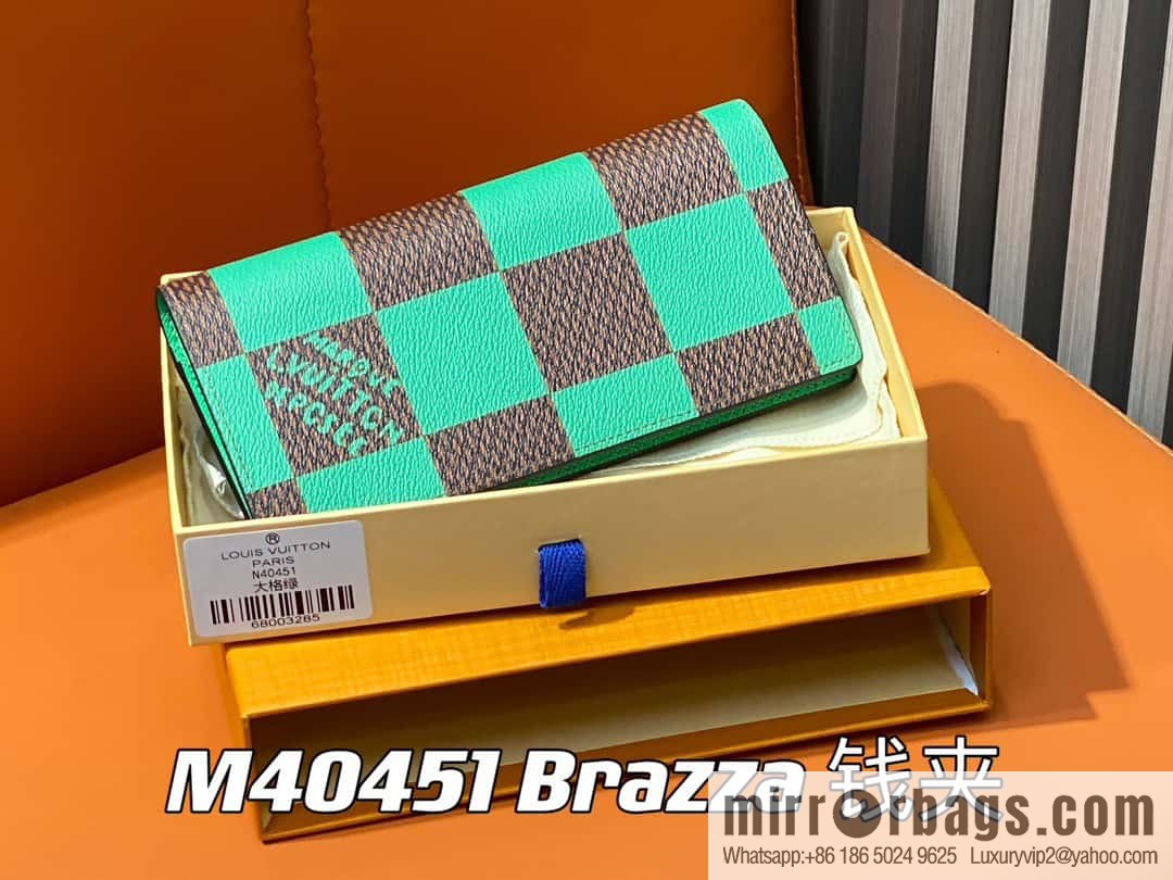 [Boutique‑grade] M40451 green plaid suit wallet series Brazza wallet