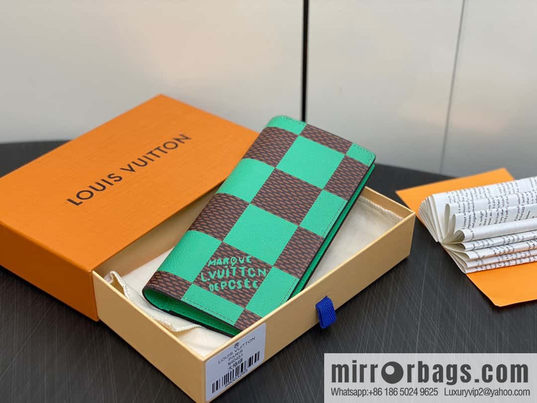 [Boutique‑grade] M40451 green plaid suit wallet series Brazza wallet