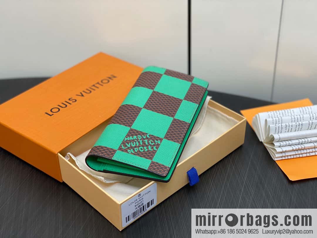 [Boutique‑grade] M40451 green plaid suit wallet series Brazza wallet