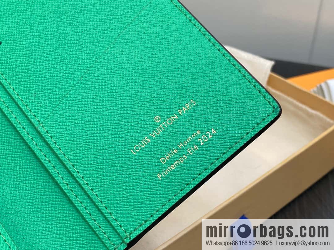 [Boutique‑grade] M40451 green plaid suit wallet series Brazza wallet