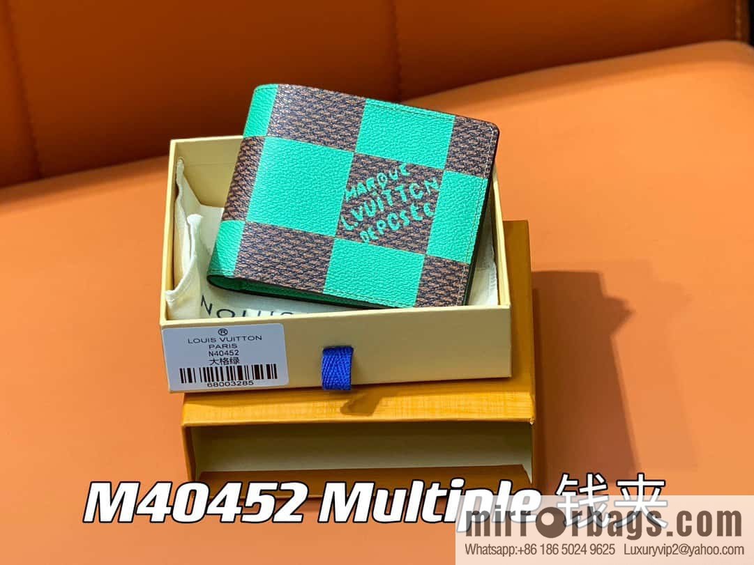 [Premium‑quality] M40452 green large plaid suit wallet series Multiple wallets
