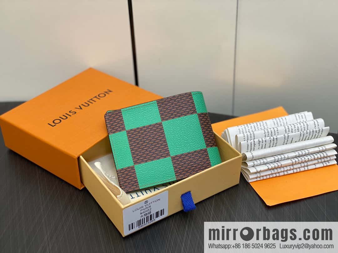 [Premium‑quality] M40452 green large plaid suit wallet series Multiple wallets