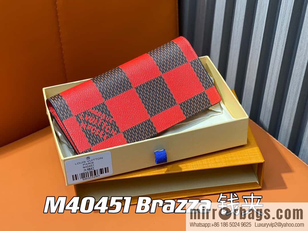 [Boutique‑grade] M40451 red plaid suit wallet series Brazza wallet