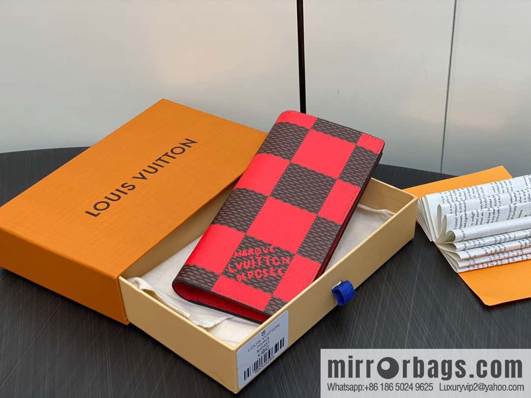 [Boutique‑grade] M40451 red plaid suit wallet series Brazza wallet