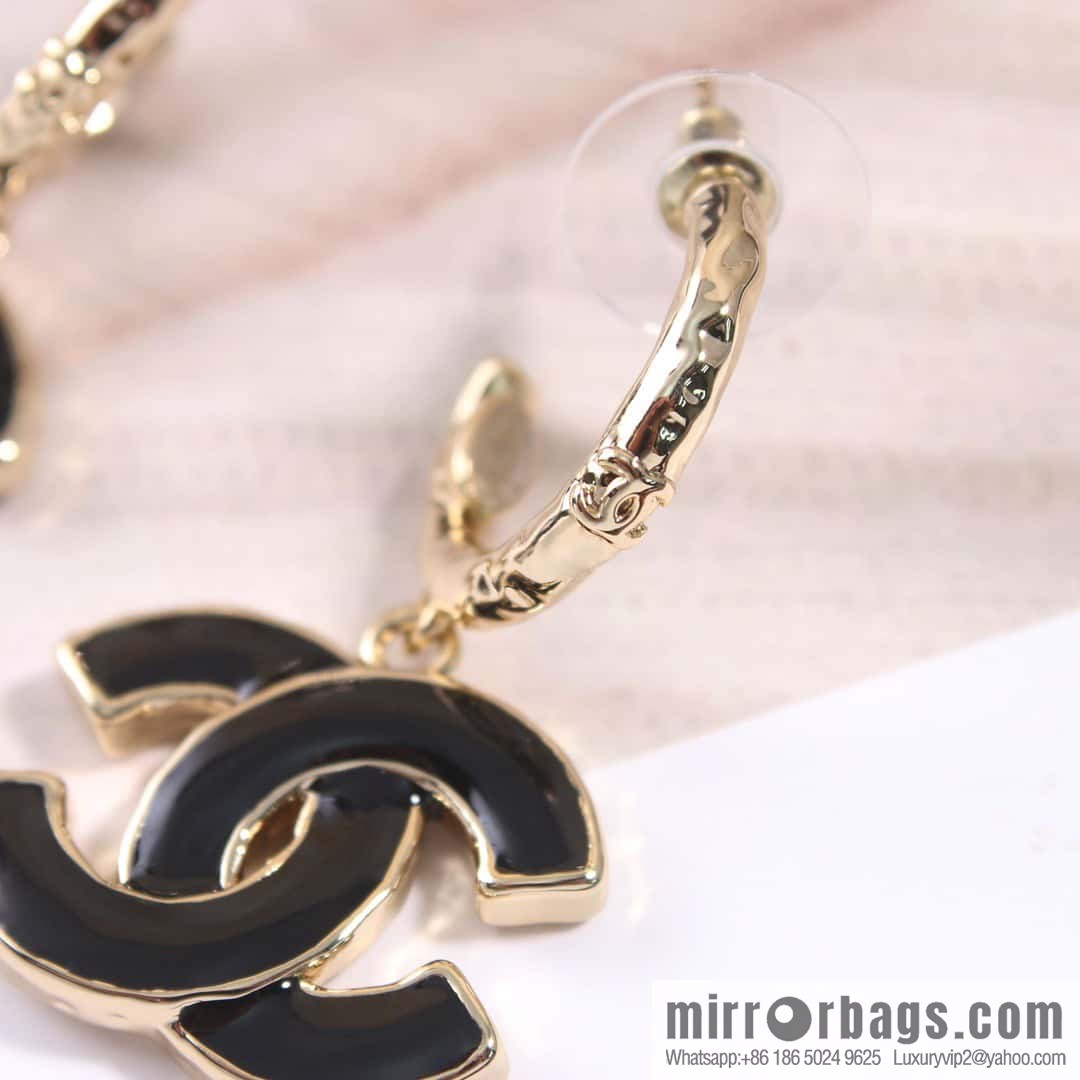 ☀️New ☑️ chanel c2 double c oil drop earrings earrings ☀️