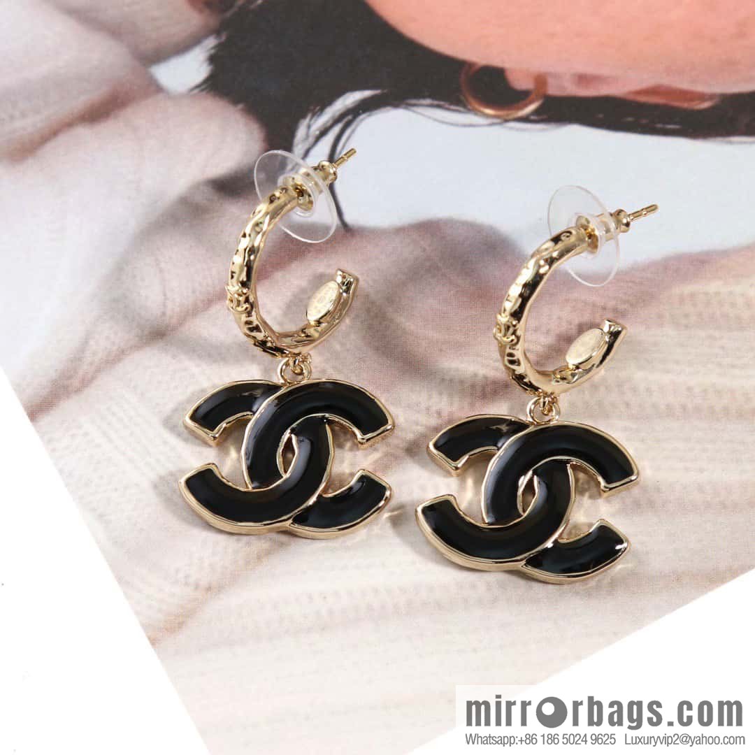 ☀️New ☑️ chanel c2 double c oil drop earrings earrings ☀️