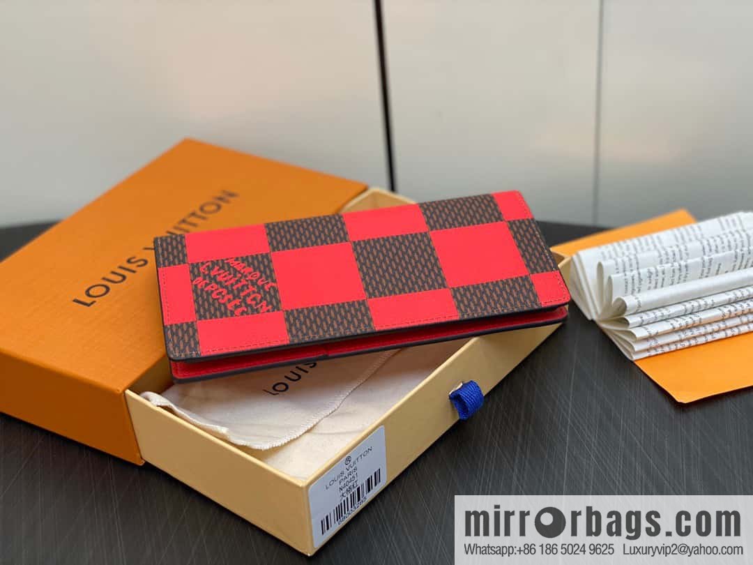 [Boutique‑grade] M40451 red plaid suit wallet series Brazza wallet