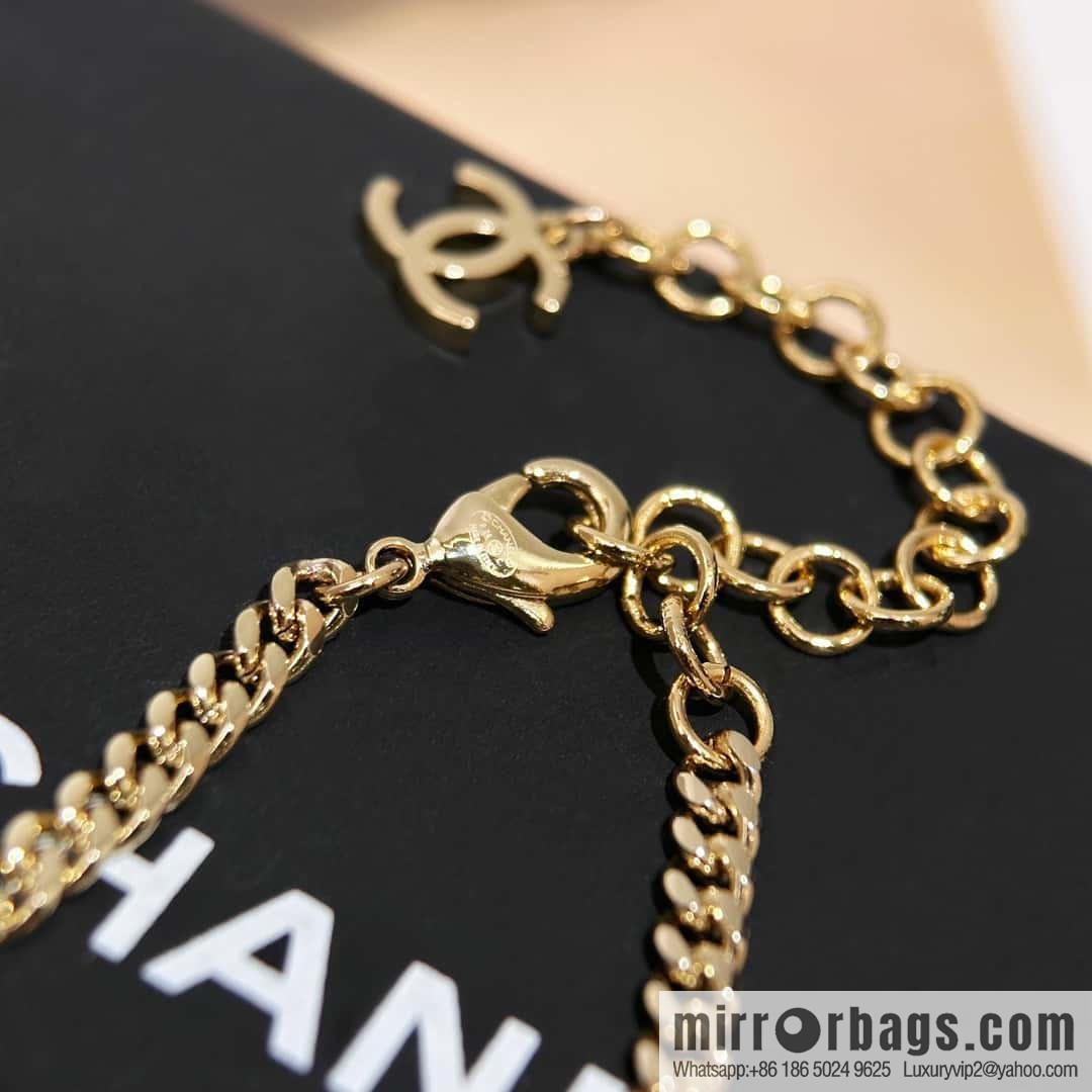 ❗️New ❗️ Chanel necklace ☀️ new ☑️ Chanel double c pink gem necklace ☀️