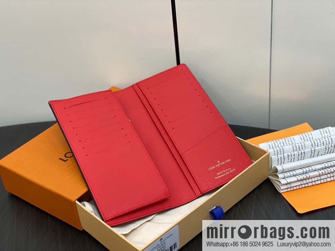 [Boutique‑grade] M40451 red plaid suit wallet series Brazza wallet