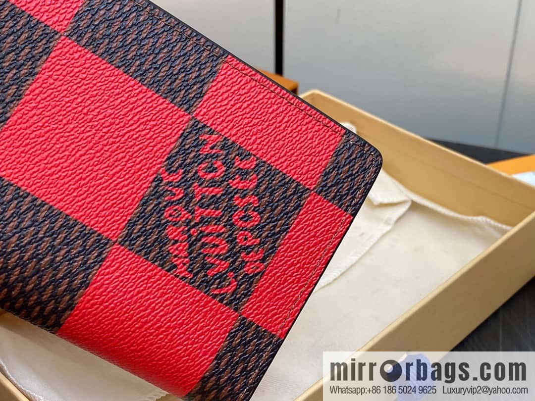 [Boutique‑grade] M40451 red plaid suit wallet series Brazza wallet