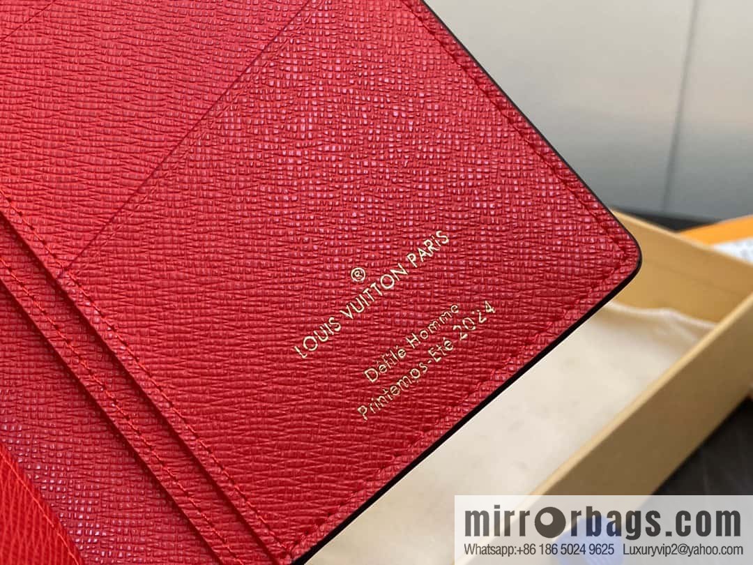 [Boutique‑grade] M40451 red plaid suit wallet series Brazza wallet