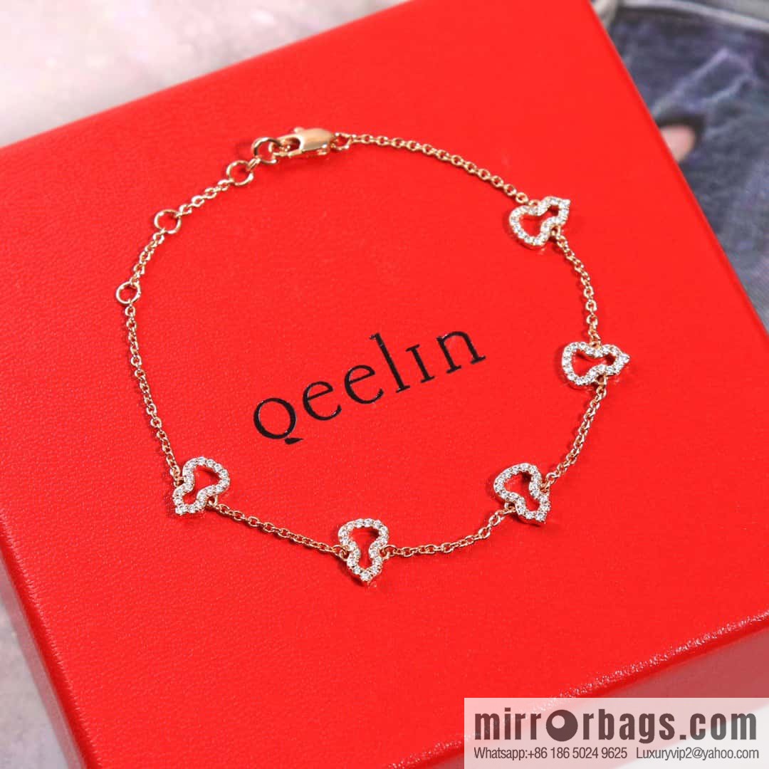 ☀️Qeelin Unicorn Hollow Full Diamond Gourd Bracelet, Necklace ☀️