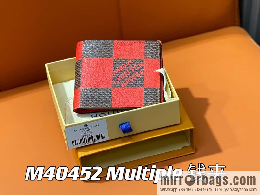 [Premium‑quality] M40452 red plaid suit wallet series Multiple wallets