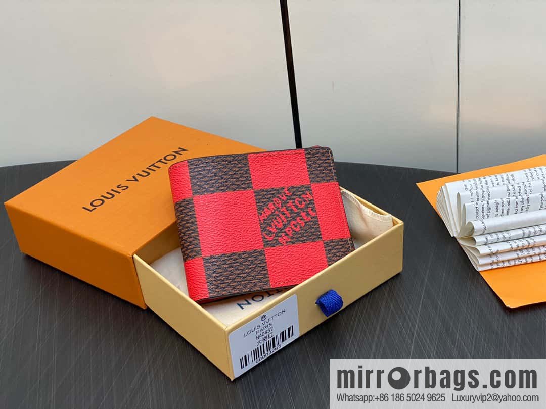 [Premium‑quality] M40452 red plaid suit wallet series Multiple wallets