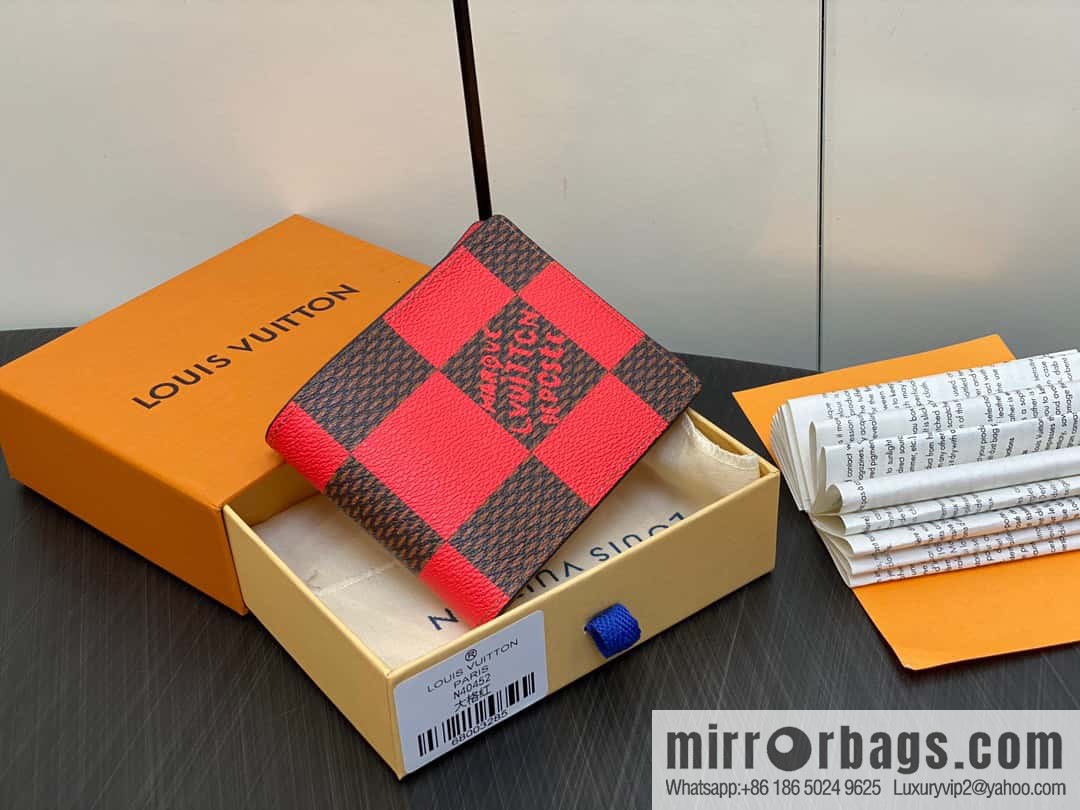 [Premium‑quality] M40452 red plaid suit wallet series Multiple wallets