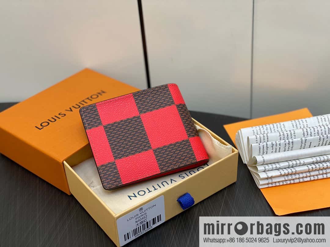 [Premium‑quality] M40452 red plaid suit wallet series Multiple wallets