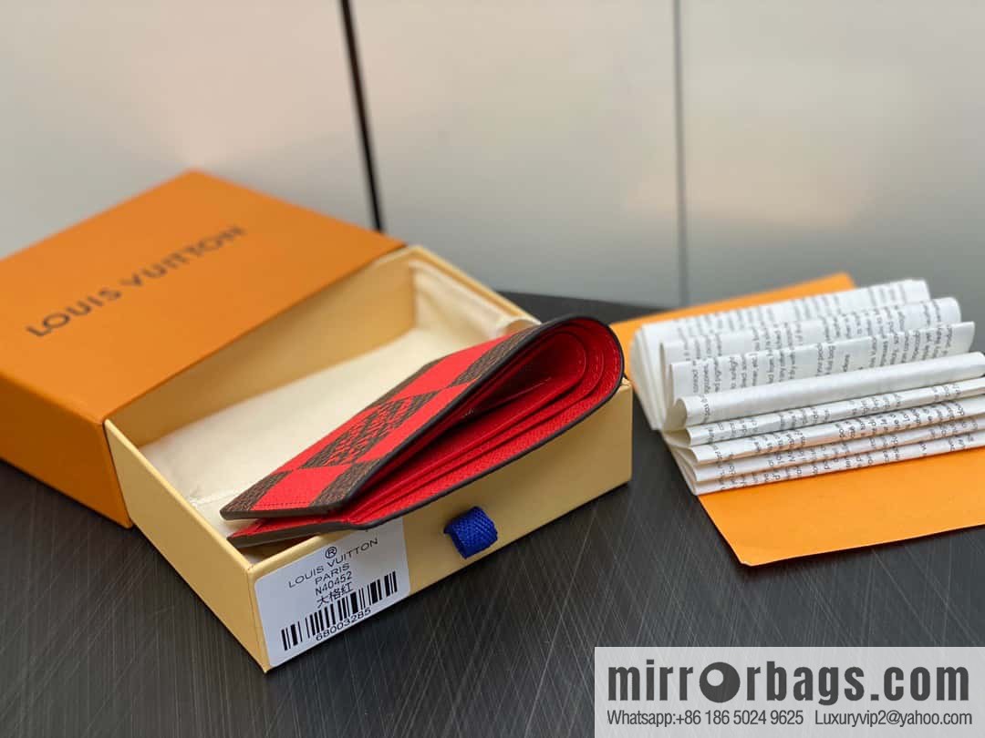 [Premium‑quality] M40452 red plaid suit wallet series Multiple wallets