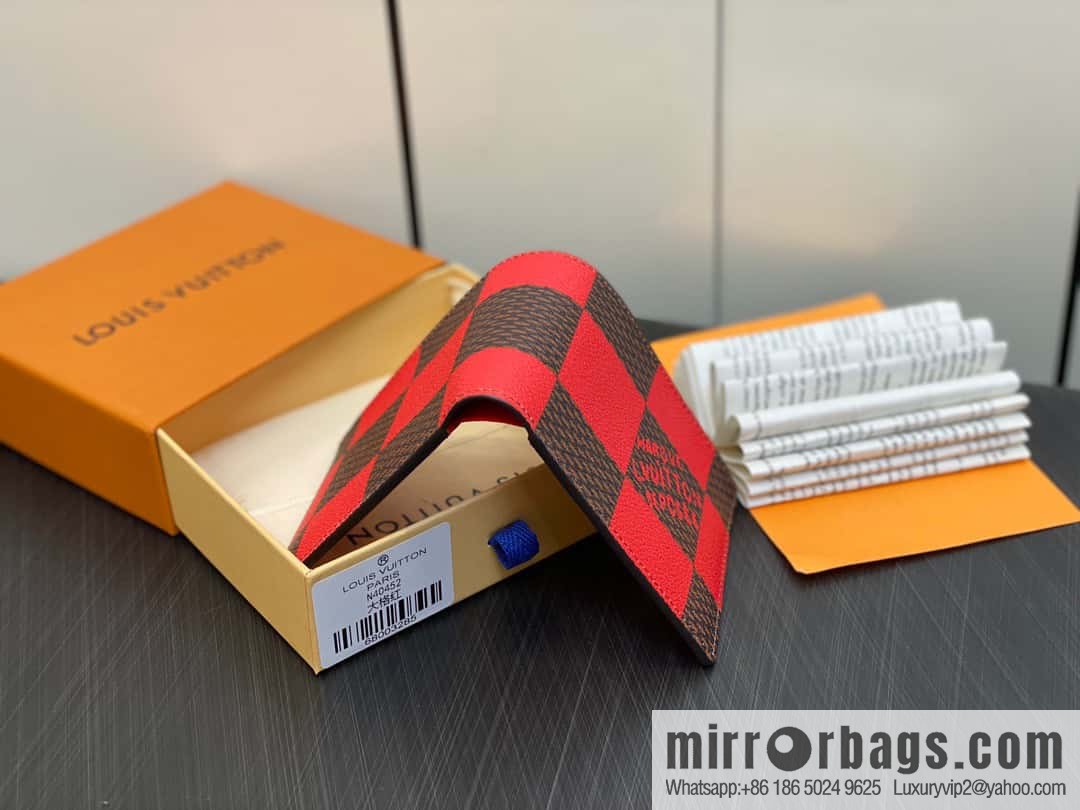 [Premium‑quality] M40452 red plaid suit wallet series Multiple wallets