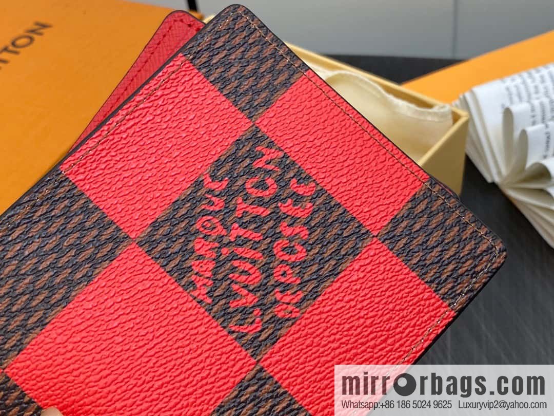 [Premium‑quality] M40452 red plaid suit wallet series Multiple wallets