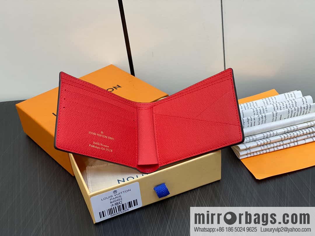 [Premium‑quality] M40452 red plaid suit wallet series Multiple wallets