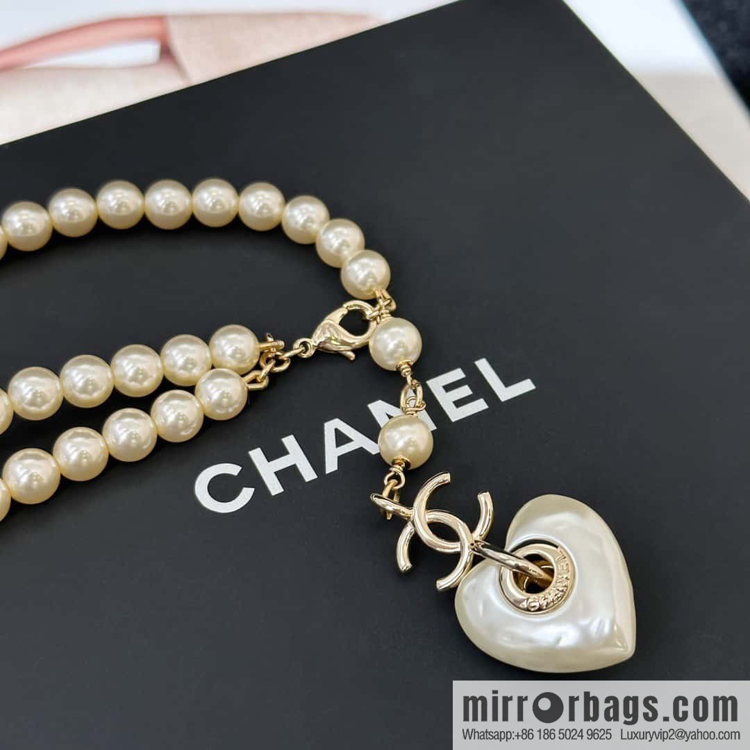 ❗️New ❗️☀️ New ☑️ Chanel Double Pearl Peach Heart Love Double C Belt Waist Chain ☀️