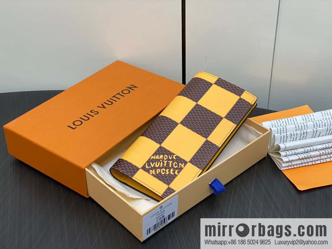 [Boutique‑grade] M40451 yellow large plaid suit wallet series Brazza wallet