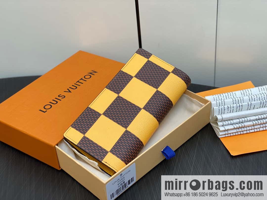 [Boutique‑grade] M40451 yellow large plaid suit wallet series Brazza wallet