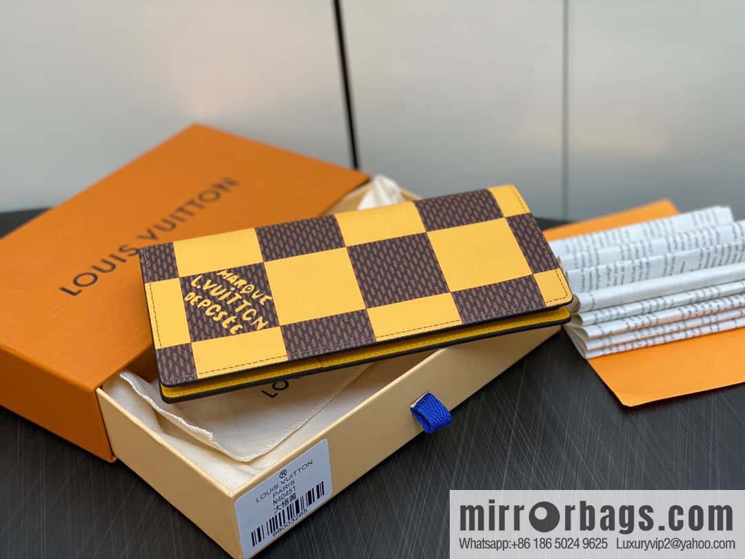 [Boutique‑grade] M40451 yellow large plaid suit wallet series Brazza wallet